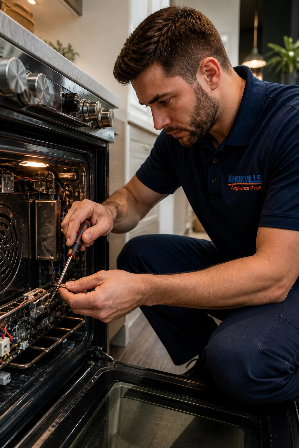 Gas range and oven ignition components during appliance diagnosis